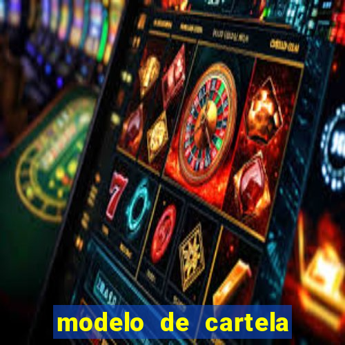 modelo de cartela de bingo em branco